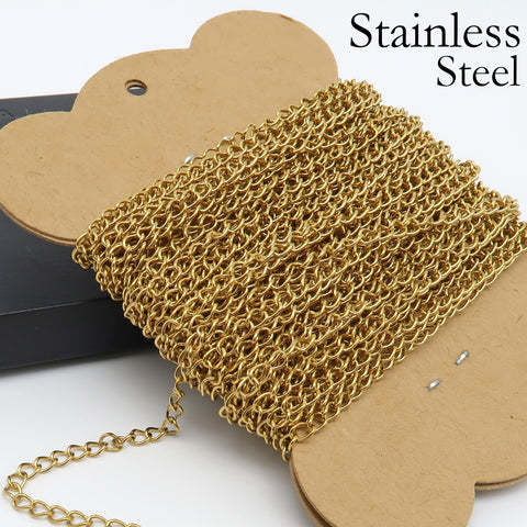 Stainless Steel Extender Chain Bulk Wholesale, Extension Chain Gold Silver Chain Extenders for Necklace Bracelet Jewelry Making