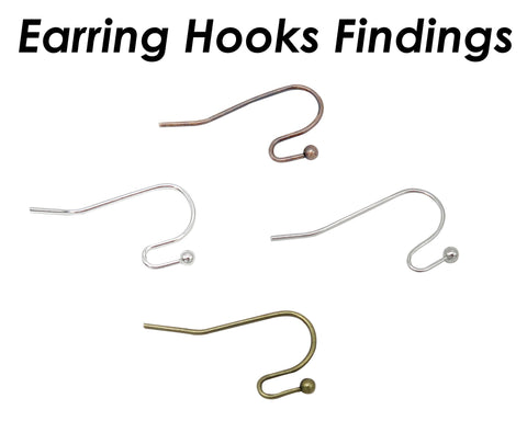 100 x Bulk Wholesale Earring Hooks Silver Gold Bronze Copper Hypoallergenic Earring Wire Findings for Jewelry Making