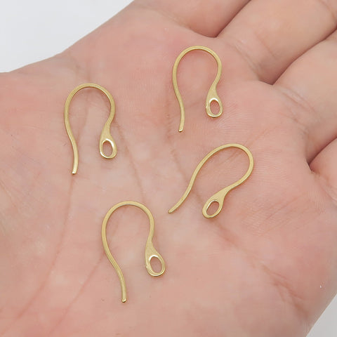 50 x Stainless Steel Earring Hooks Gold Silver, Surgical Steel Ear Wires Bulk Whole Earring Hoop Findings for Jewelry Making