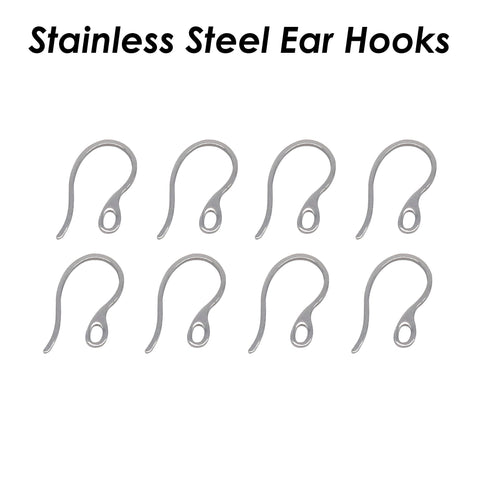 Surgical Steel Earring Hooks, Bulk Wholesale Stainless Steel Ear Wires Gold Silver Hypoallergenic Tarnish Free