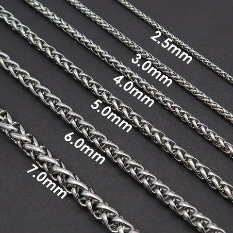 Stainless Steel Wheat Chain Gold Silver, Round Franco Chain, Braid Chain, Handbag Chain, Bulk Stainless Steel Chain for Jewelry Making