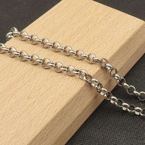 10 Feet Stainless Steel Rolo Chain Bulk Wholesale Silver Gold Rolo Link Chain, Bulk Stainless Steel Chain for Jewelry Making