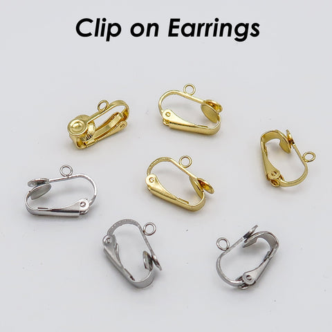 Stainless Steel Clip On Earring Converter with Comfort Pad, NO Pierced Lever Back Earclips, Surgical Earring Findings