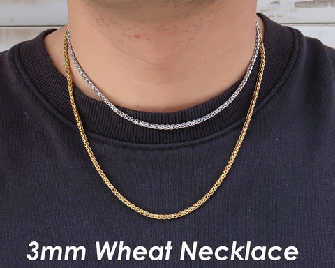 Wheat Chain Gold Silver, Round Franco Chain, Braid Chain, Bulk Stainless Steel Chainfor Jewelry Making or Handbag Chain