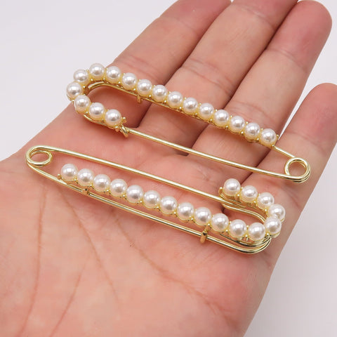 Pearl Safty Pin, Ivory Pearl Brooch Pin, Wedding Decoration Gift, Sweater Cardigan Clip Brooch, Pant Waist Tightener Pin