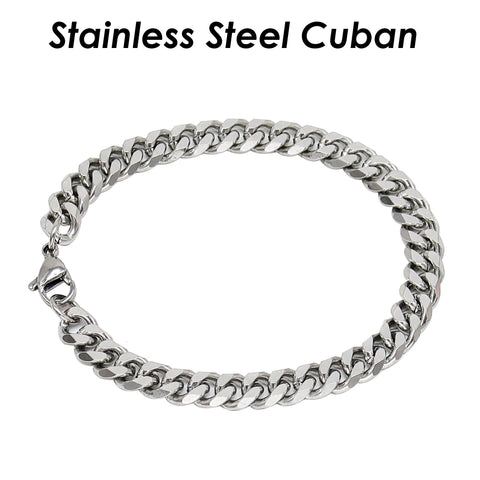 Stainless Steel Cuban Chain Necklace for Men or Women , Cuban Link Chain Curb Necklace, Cuban Link Bracelet, Curb Chain Bracelet