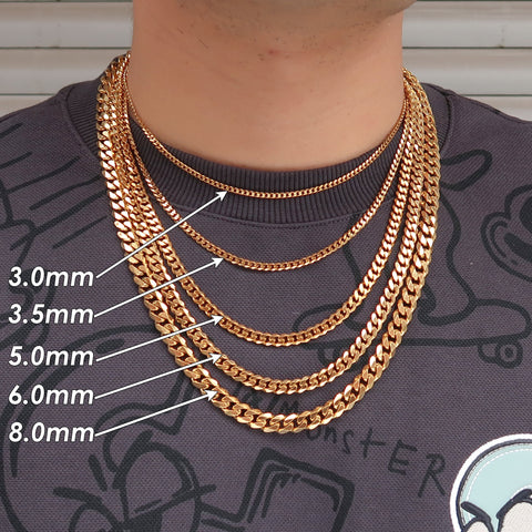 10 Feet - Cuban Link Chain for Men Women Jewelry, Stainless Steel Cuban Chain Gold Silver, Bulk Stainless Steel Chain for Necklace Bracelet