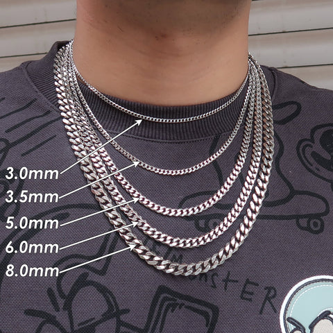 1 Meter Bulk Cuban Chain for Men Women, Stainless Steel Cuban Link Chain, Gold Curb Chain For Choker Necklace Bracelet Anklet Making