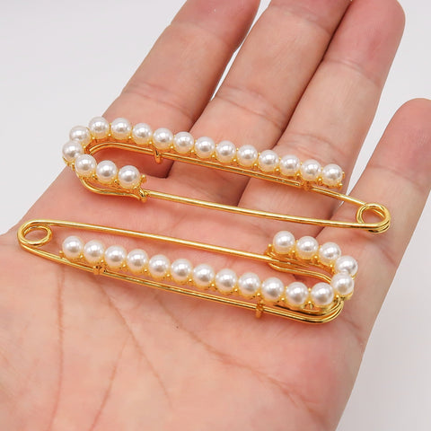 Pearl Safty Pin, Ivory Pearl Brooch Pin, Wedding Decoration Gift, Sweater Cardigan Clip Brooch, Pant Waist Tightener Pin