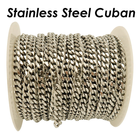 Stainless Steel Cuban Chain Necklace for Men or Women , Cuban Link Chain Curb Necklace, Cuban Link Bracelet, Curb Chain Bracelet