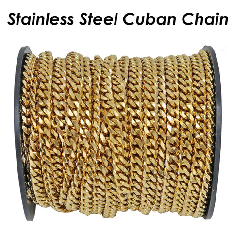 Stainless Steel Cuban Chain Necklace for Men or Women , Cuban Link Chain Curb Necklace, Cuban Link Bracelet, Curb Chain Bracelet