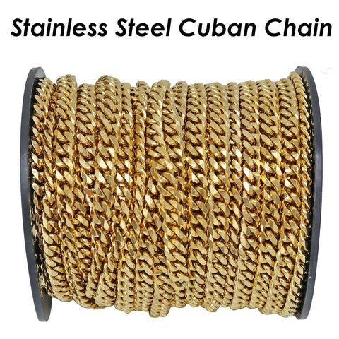 Stainless Steel Cuban Bracelet for Men Women, Gold Cuban Chain Bracelet, Cuban Link Bracelet,  Cuban Chain Necklace, Gift for Him or Her