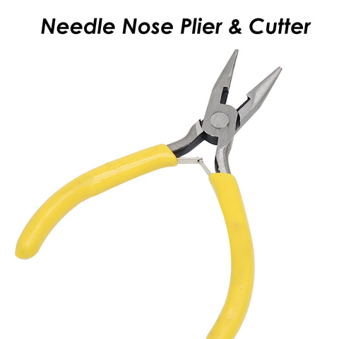 Needle Nose Plier with Needle Side Cutter, Wire Cutter Pliers, Cutting Bending Flatten Tool for Jewelry Making Tool