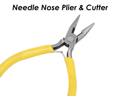 Needle Nose Plier with Needle Side Cutter, Wire Cutter Pliers, Cutting Bending Flatten Tool for Jewelry Making Tool