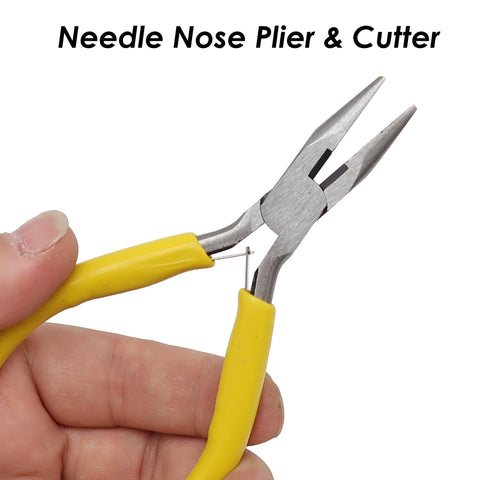 Needle Nose Plier with Needle Side Cutter, Wire Cutter Pliers, Cutting Bending Flatten Tool for Jewelry Making Tool