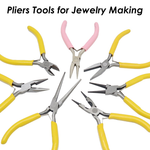 Needle Nose Plier with Needle Side Cutter, Wire Cutter Pliers, Cutting Bending Flatten Tool for Jewelry Making Tool