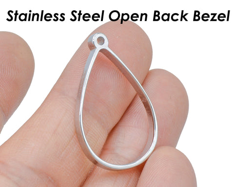 Open Back Bezel Pendant Stainless Steel Geometric Pendant, Heart Pendant Bezel Setting for Resin Polymer Enamel DIY Jewelry Making