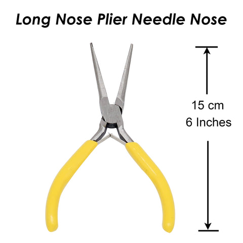 Long Nose Pliers 6 Inch, Needle Nose Pliers with Comfort Handle for Jewelry Making, Jewelry Making Tool