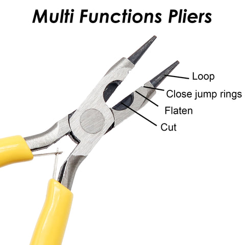 Multi-use Pliers, Round Nose Pliers, Flat Nose Pliers, Wire Cutter Wire Looping Pliers, Bending Tool for Jewelry Making