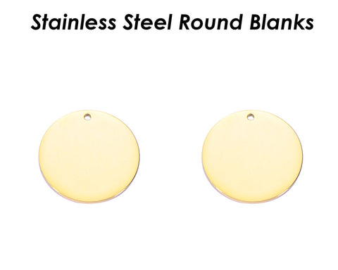 Stainless Steel Blank Disc with Hole, Disc Blank for Engraved or Stamped Necklace, Round Tags for Stamping Logo or Custom Jewelry Making