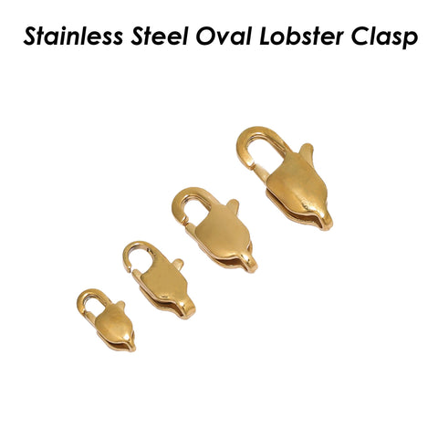 Stainless Steel Lobster Claps Gold Silver, Oval Lobster Claw Clasp, Rectangle Lobster Clasps, Necklace Connectors, Jewelry Findings Supplies