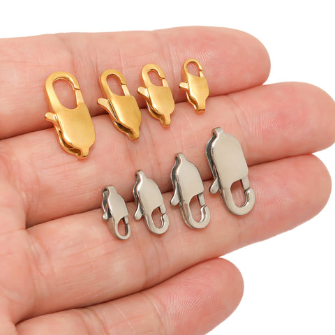 Stainless Steel Lobster Claps Gold Silver, Oval Lobster Claw Clasp, Rectangle Lobster Clasps, Necklace Connectors, Jewelry Findings Supplies