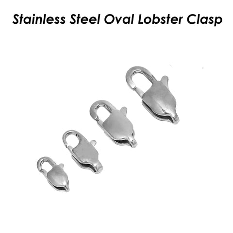 Stainless Steel Lobster Claps Gold Silver, Oval Lobster Claw Clasp, Rectangle Lobster Clasps, Necklace Connectors, Jewelry Findings Supplies