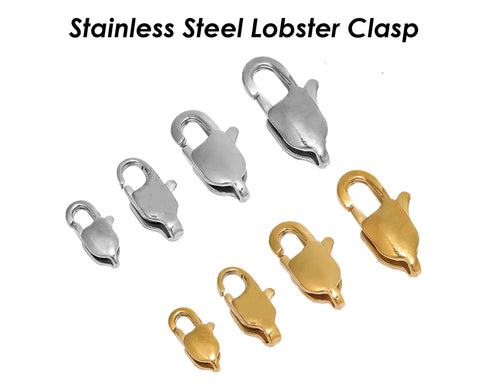 Stainless Steel Lobster Claps Gold Silver, Oval Lobster Claw Clasp, Rectangle Lobster Clasps, Necklace Connectors, Jewelry Findings Supplies