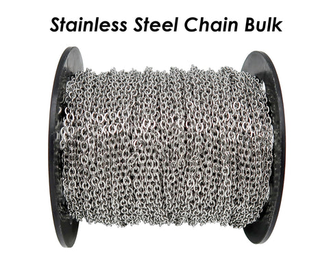 Stainless Steel Chain for Jewelry Making, Silve Gold Black Chain Bulk Wholesale by Length, Bulk Chain Stainless Steel for Jewelry Making