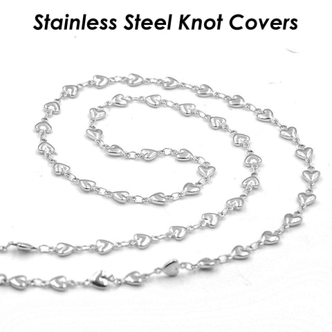 Stainless Steel Chain Bulk for Necklace or Bracelet, Handmade Heart Link Chain Gold Silver, Specility Chain Bulk Chain for Jewelry Making