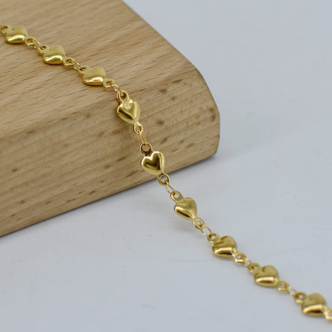 Stainless Steel Chain Bulk for Necklace or Bracelet, Handmade Heart Link Chain Gold Silver, Specility Chain Bulk Chain for Jewelry Making