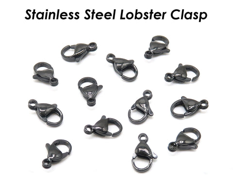 Stainless Steel Lobster Clasp Gold Silver Black, Stainless Steel Jump Rings Wholesale, Tarnish Free Clasp Jumpring Jewelry Findings Supplies