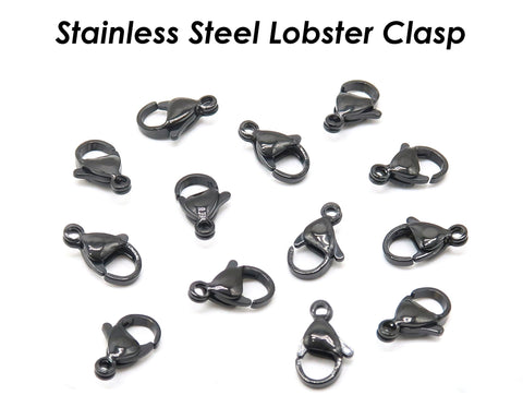 Stainless Steel Lobster Clasp Gold Silver Black, Stainless Steel jump Rings, Tarnsih Free Jewelry Findings Supplies for Jewelry Making