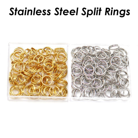 100 x Stainless Steel Split Rings Silver Gold Split Rings Wholesale, Double Jump Rings, Jewelry Findings for Jewelry Making