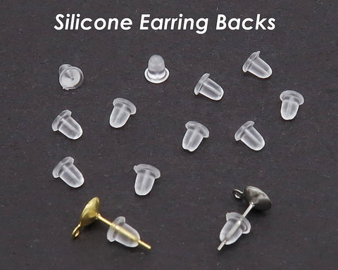 50 x Stainless Steel Earring Backs Gold Silver, Earring Nuts, Earring Stoppers, Wholesale Earring Findings for Jewelry Making