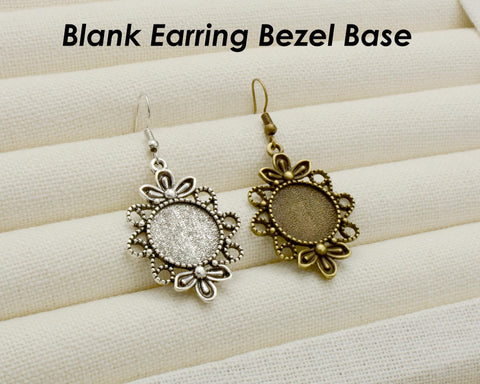 20 Pieces - Earring Bezel Setting, Earring Base Earring Bezel , Earring Blanks for Jewelry Making, Earring Tray for Cabochon Stones Epoxy