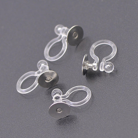 Clip on Earring Converters, Converts Earring Post to Non Pierced Clip-Ons, Invisible Earring Clip, No Piercing Earring Clip Jewelry Findings