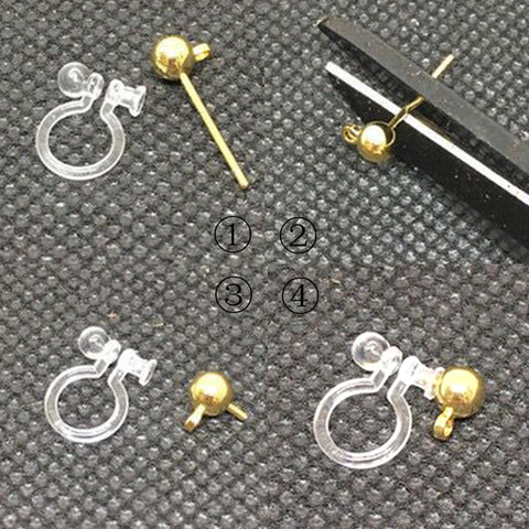 Clip on Earring Converters, Converts Earring Post to Non Pierced Clip-Ons, Invisible Earring Clip, No Piercing Earring Clip Jewelry Findings