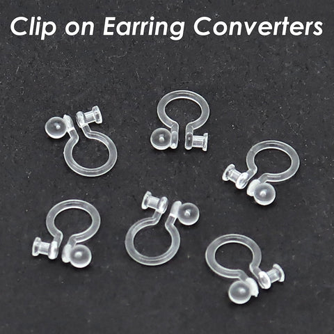 Clip on Earring Converters, Converts Earring Post to Non Pierced Clip-Ons, Invisible Earring Clip, No Piercing Earring Clip Jewelry Findings