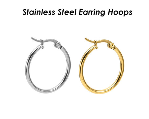 Stainless Steel Earring Hoops Gold Silver, Big Hoop Earrings for Women, Gold Hoop Earring Gift for Her