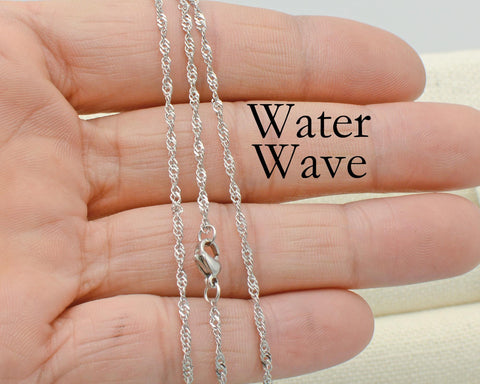 Water Wave Chain Necklace, Stainless Steel Twisted Chain Necklace, Water Wave Necklace, Stainless Steel Necklace for Jewelry Making