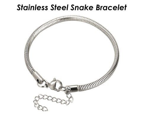 Snake Chain Gold Silver Stainless Steel Bracelet,Snake Chain Bracelet for Women Men, Tarnish Free Snake Bracelet Stackable