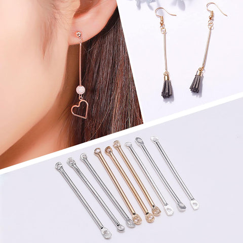 50 x Stainless Steel Bar Connectors, 15mm 20mm 25mm Bar Links Gold Silver, Earring Connector Findings, Connector Bar W/ Two Hole Links