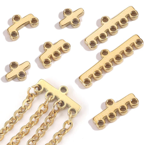Mini Multi Strand Clasps Stainless Steel, Multi Strand Ends Gold Silver, Multi Link Necklace Connectors, Jewelry findings, Jewelry Supplies