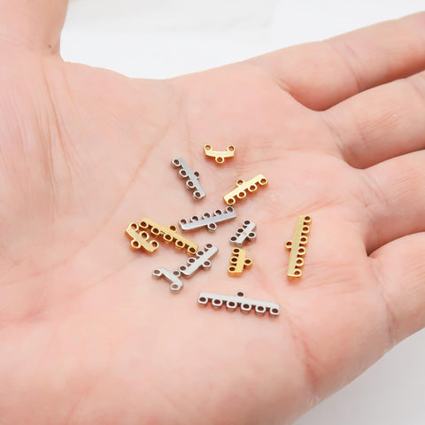 Mini Multi Strand Clasps Stainless Steel, Multi Strand Ends Gold Silver, Multi Link Necklace Connectors, Jewelry findings, Jewelry Supplies
