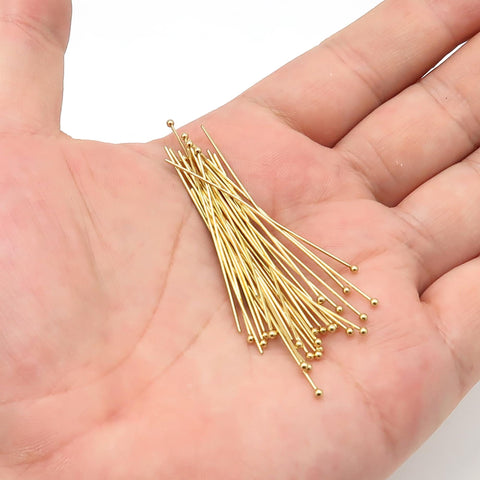 100 - 20/30/40/50mm Ball Headpins Stainless Steel Ball Headpins 21 gauge for Jewelry Making, Bulk Wholesale Beading Supplies