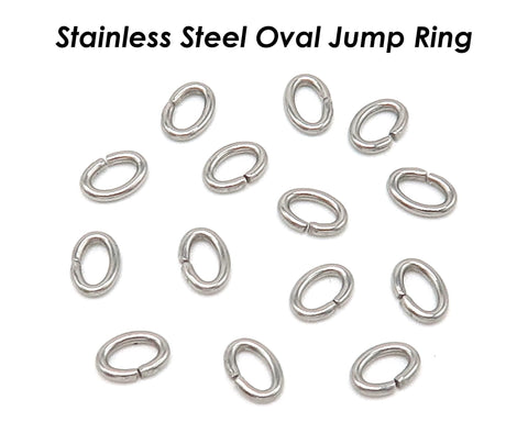 100 Pieces Oval Jump Rings Gold Silver, Stainless Steel Jump Rings Oval & Round, Bulk Wholesale Jewelry Findings for Jewelry Making