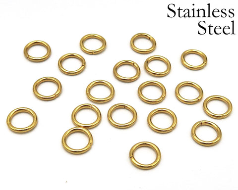 100 Pieces Oval Jump Rings Gold Silver, Stainless Steel Jump Rings Oval & Round, Bulk Wholesale Jewelry Findings for Jewelry Making