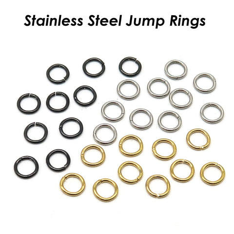 100 Pieces Oval Jump Rings Gold Silver, Stainless Steel Jump Rings Oval & Round, Bulk Wholesale Jewelry Findings for Jewelry Making