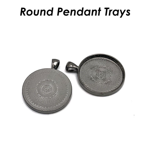30mm Pendant Pendant Tray, 30mm Round Bezel Pendant Setting,  30mm Round Cabochon Setting, 30mm Pendant Blanks Silver Bronze Copper